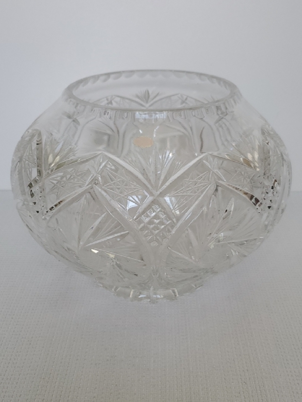 Vintage Elegant Cut Crystal Decorative Bowl Pinwheel Star of David